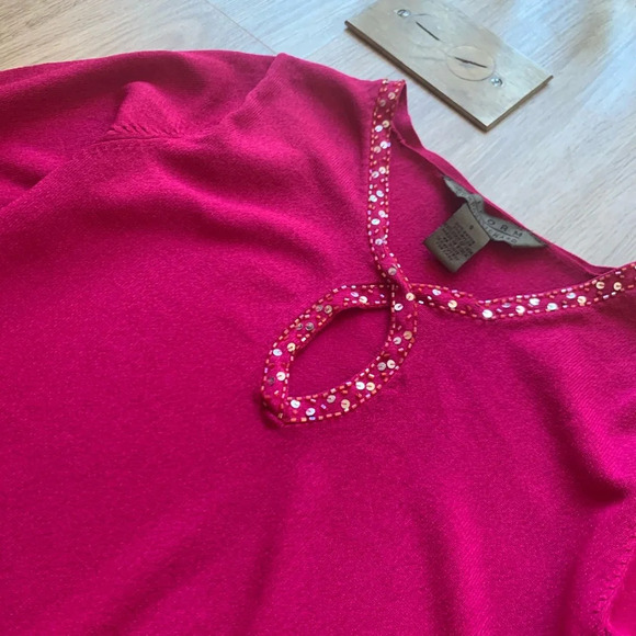 y2k JohnPaulRichard Pink Sequin Top - Picture 2 of 5